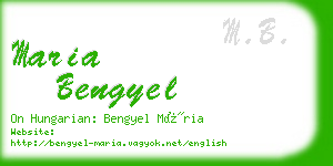 maria bengyel business card